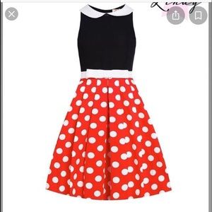 NWT Lindy Bop Minnie Mouse Inspired polkadot Dress